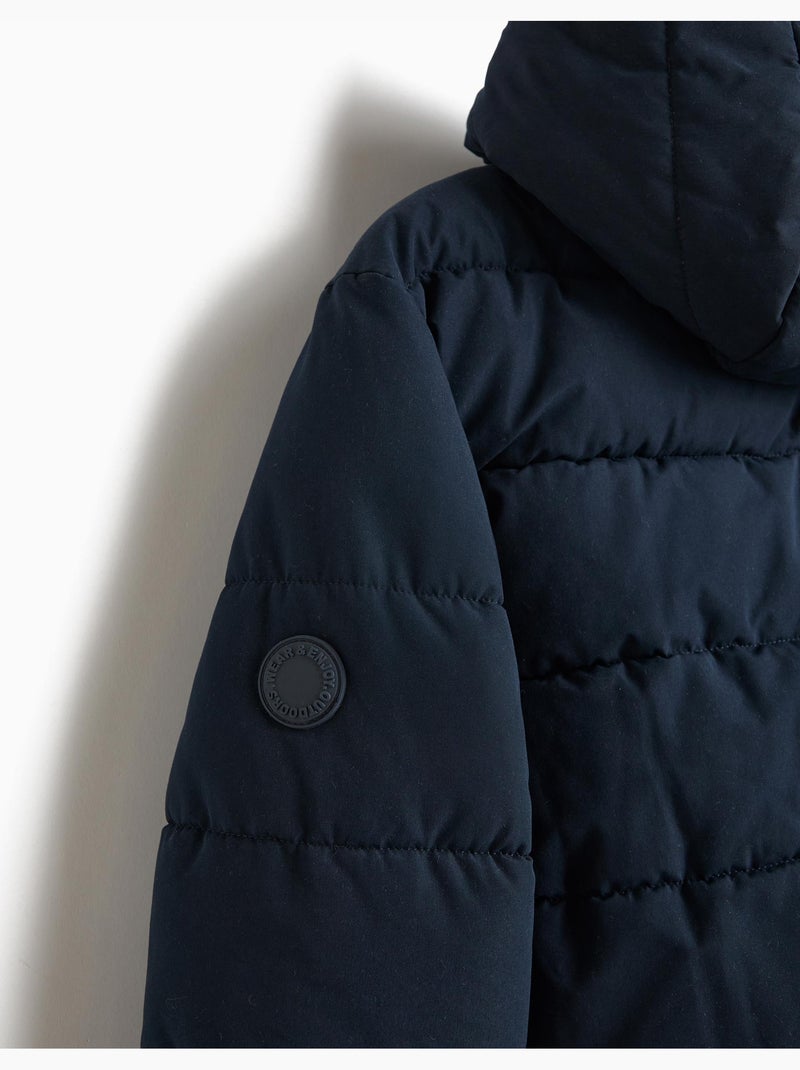 Veste à capuche matelassée, mo fashion Bleu - Kiabi