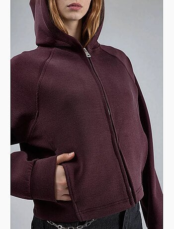 Veste à capuche zippée avec détails élastiques busem