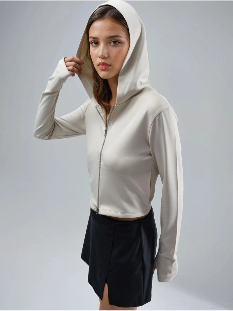 Veste à capuche zippée et coupe classique busem Sable - Kiabi