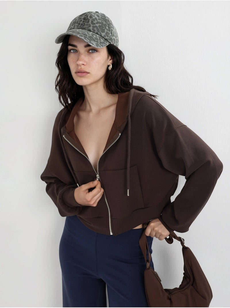 Veste à capuche zippée et coupe décontractée busem Marron chocolat - Kiabi