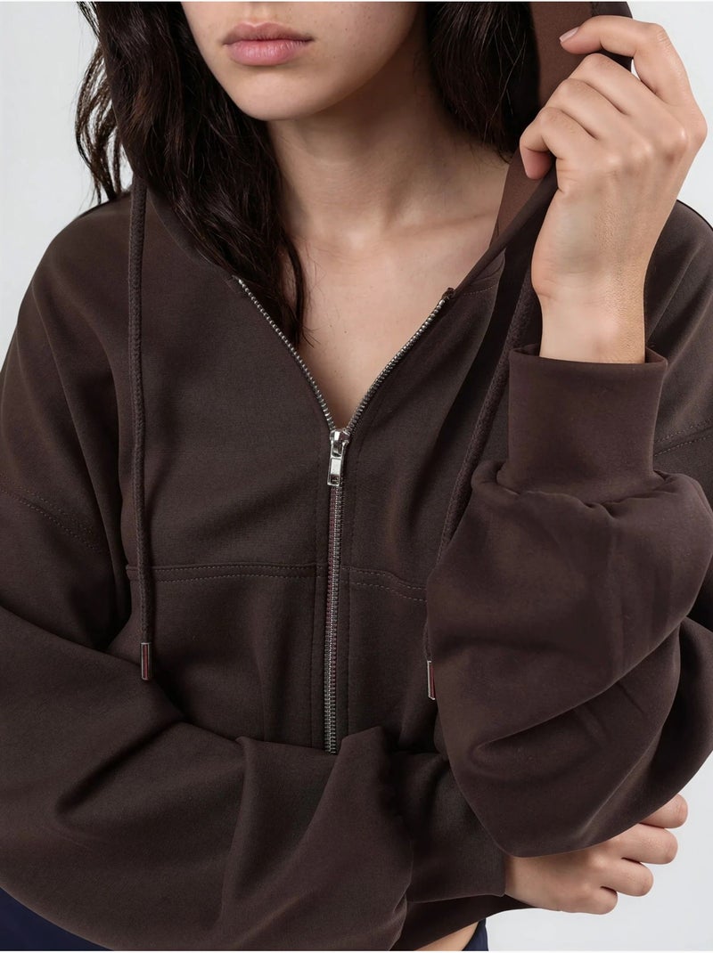 Veste à capuche zippée et coupe décontractée busem Marron chocolat - Kiabi