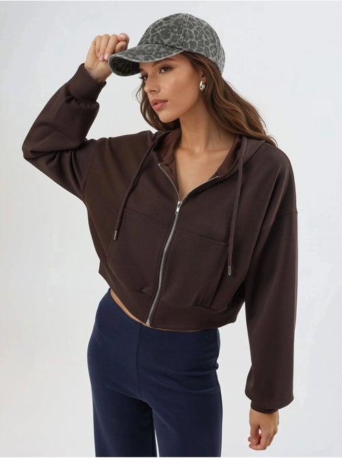 Veste à capuche zippée et coupe décontractée busem - Kiabi