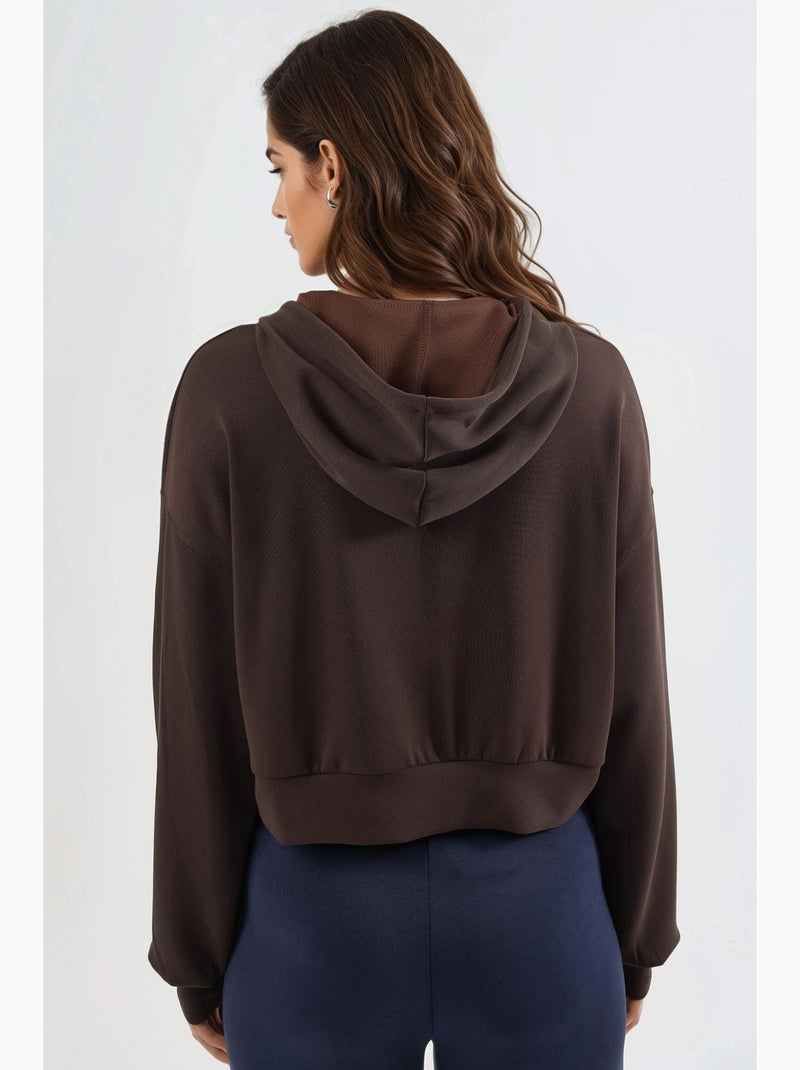 Veste à capuche zippée et coupe décontractée busem Marron foncé - Kiabi