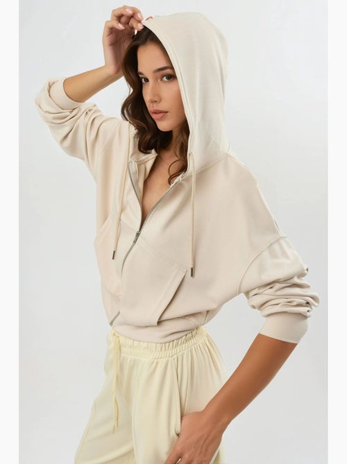 Veste à capuche zippée et coupe décontractée busem - Kiabi