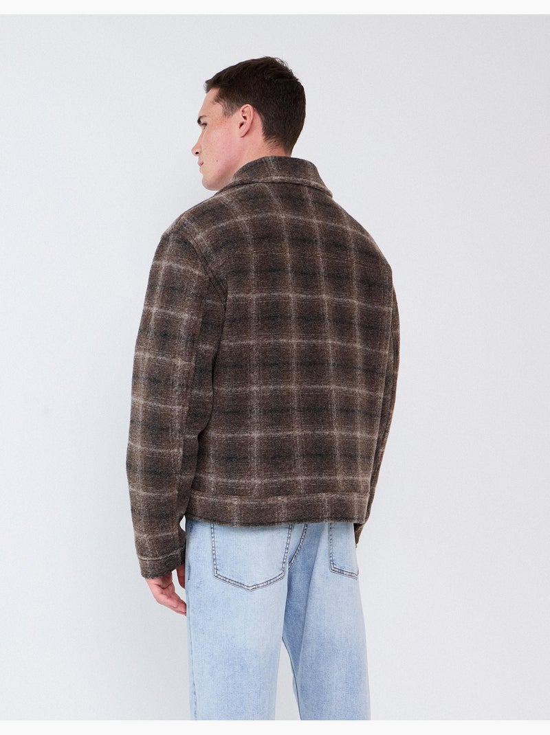 Veste à carreaux, mo fashion Marron - Kiabi