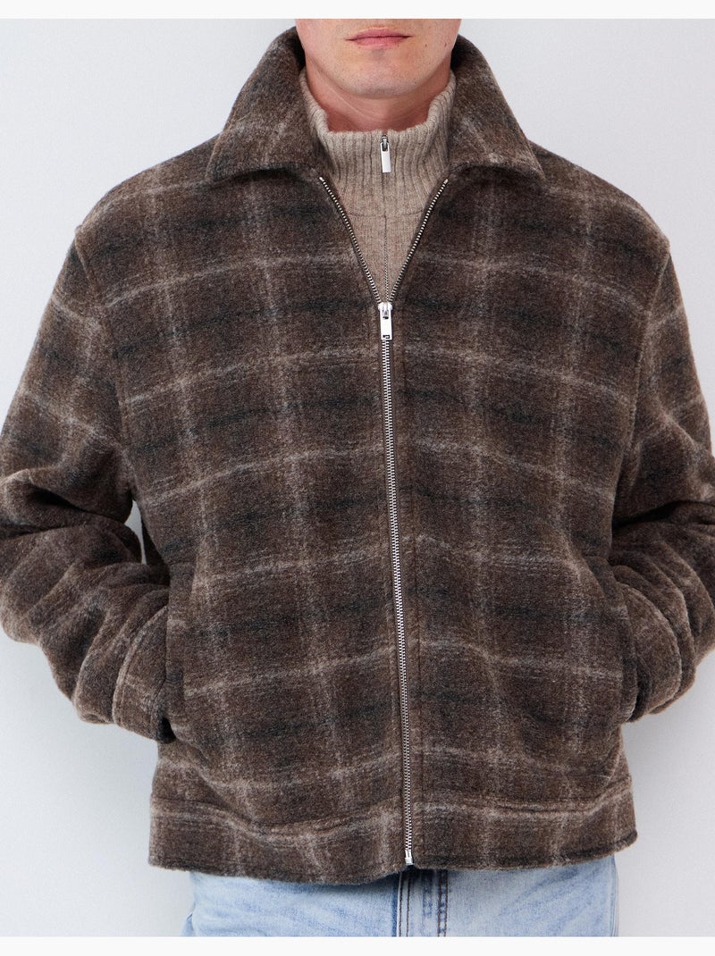 Veste à carreaux, mo fashion Marron - Kiabi