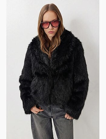 Veste à col châle en fausse fourrure istanbul