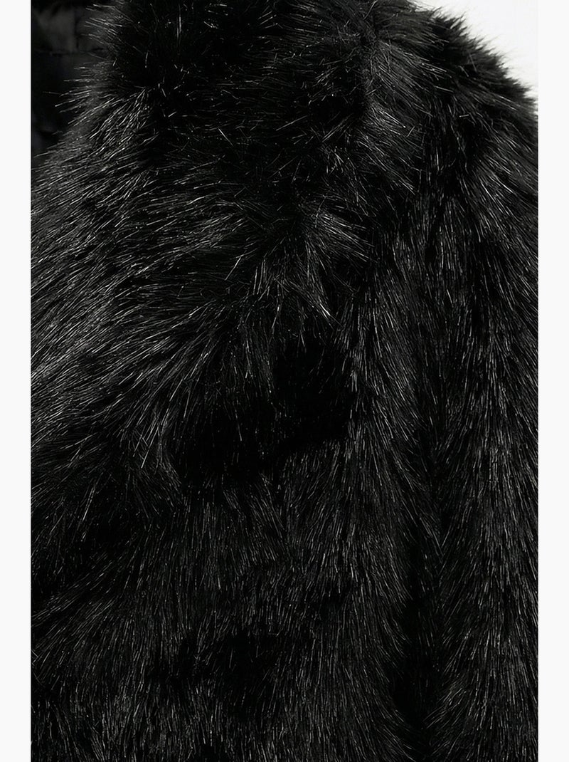 Veste à col châle en fausse fourrure istanbul Noir - Kiabi