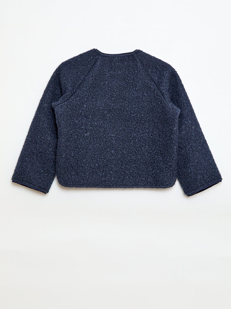 Veste à pressions effet moutonné Bleu - Kiabi