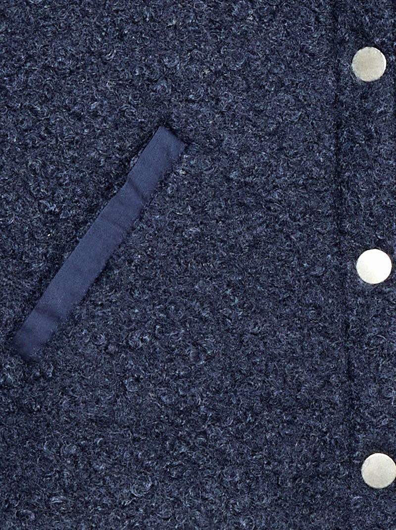 Veste à pressions effet moutonné Bleu - Kiabi