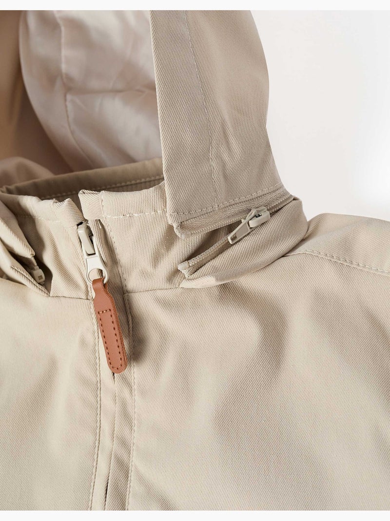 Veste avec doublure et capuche amovible Beige clair - Kiabi