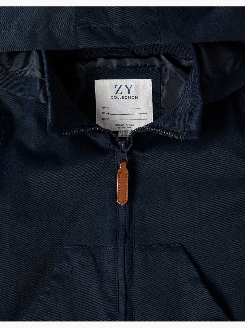 Veste avec doublure et capuche amovible Bleu Bleu - Kiabi