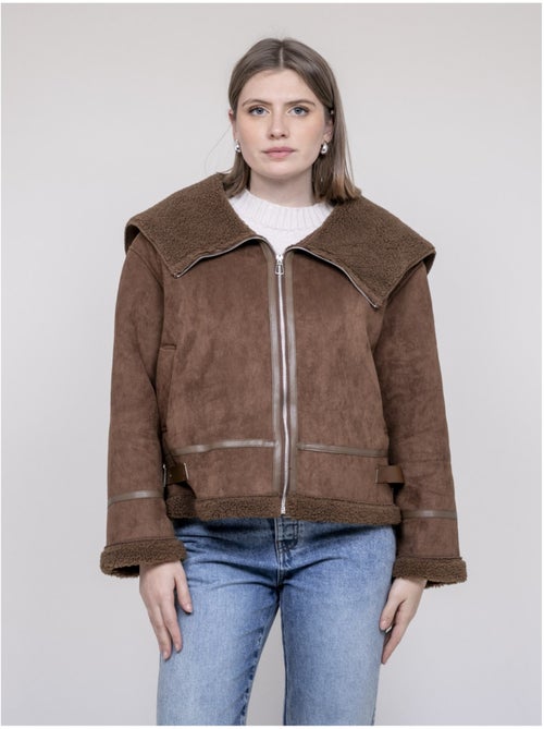 Veste aviateur double peaux umi - Kiabi Veste aviateur double peaux umi - Kiabi