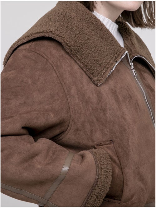 Veste aviateur double peaux umi - Kiabi Veste aviateur double peaux umi - Kiabi