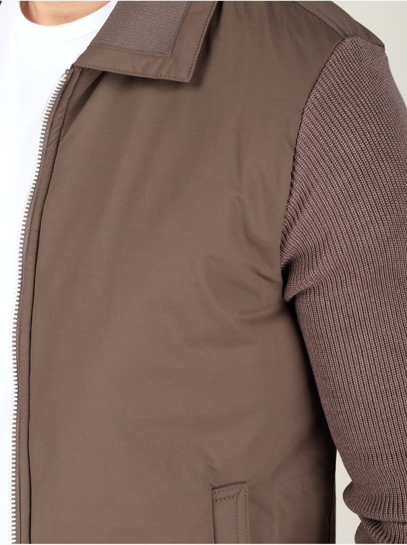 Veste bi matières - frilivin Marron - Kiabi