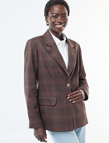 Veste blazer à carreaux