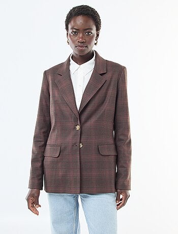 Veste blazer à carreaux
