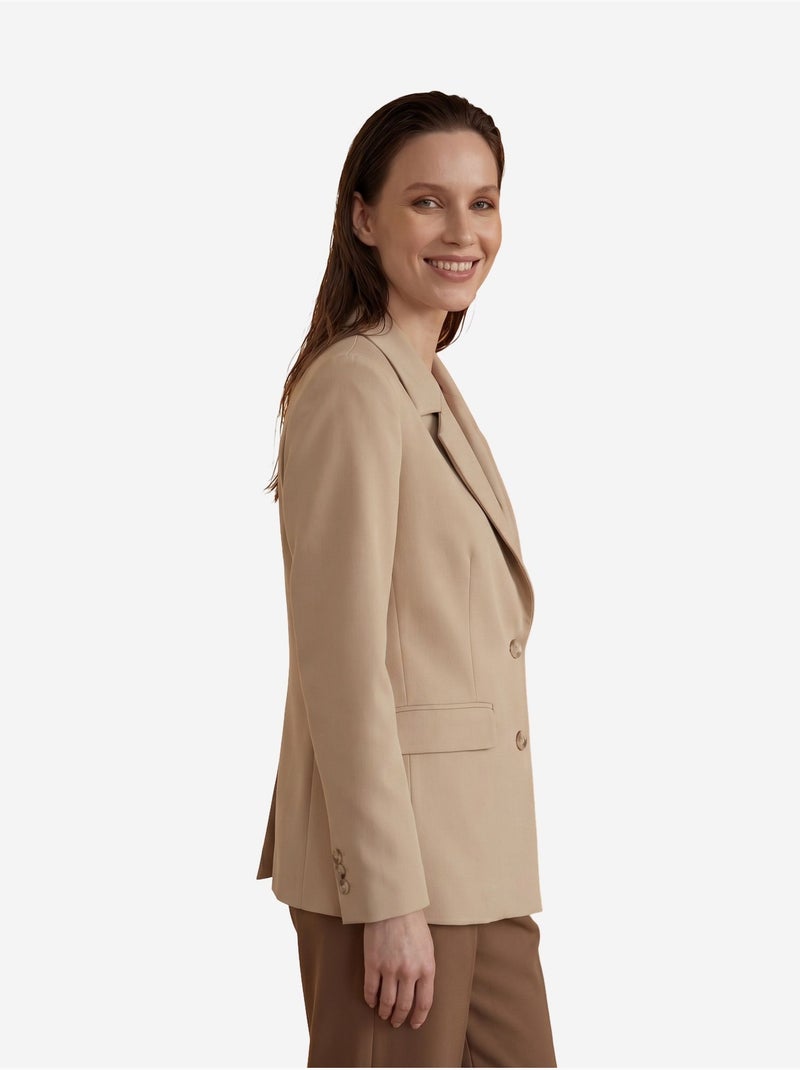 Veste blazer à col châle et boutons my fashion Beige naturel - Kiabi