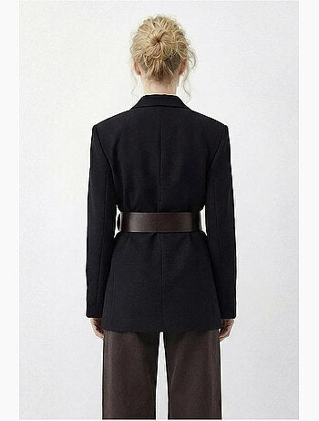 Veste blazer à col en v ceinturée lucci