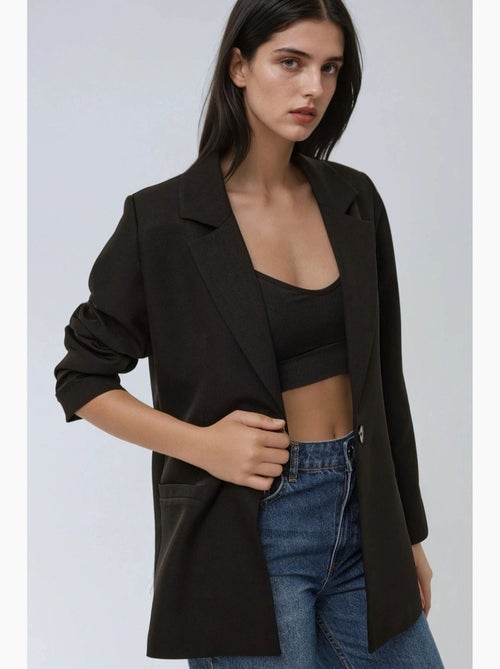 Veste blazer à doublure léopard hiccup - Kiabi Veste blazer à doublure léopard hiccup - Kiabi