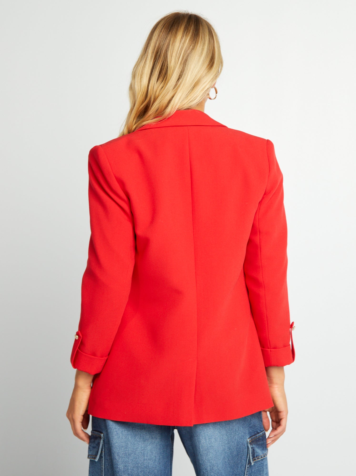 Veste blazer avec manches retroussees Rouge Kiabi 29.00