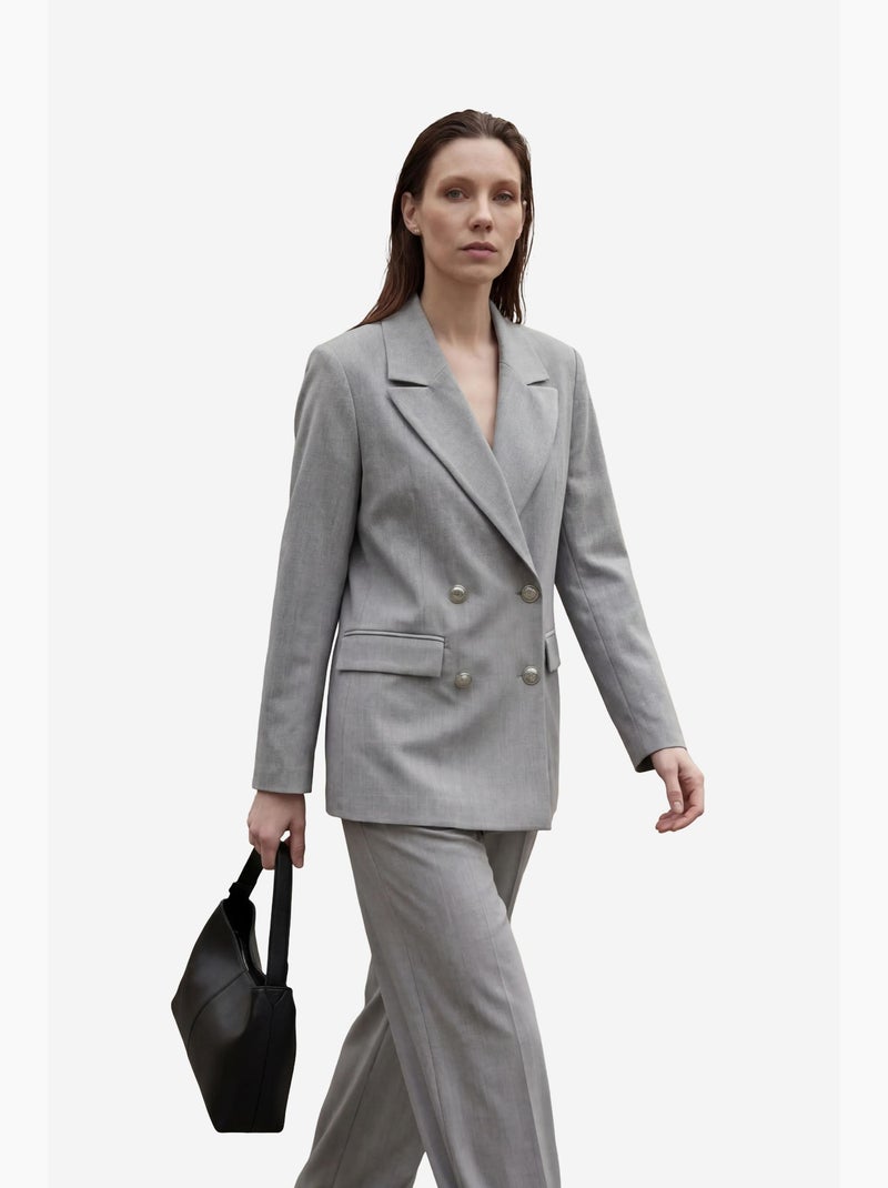 Veste blazer boutonnée pour femme my fashion Gris - Kiabi