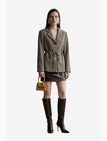 Veste blazer ceinturée en crêpe my fashion