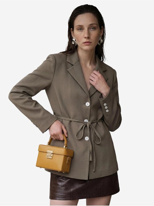 Veste blazer ceinturée en crêpe my fashion - Kiabi