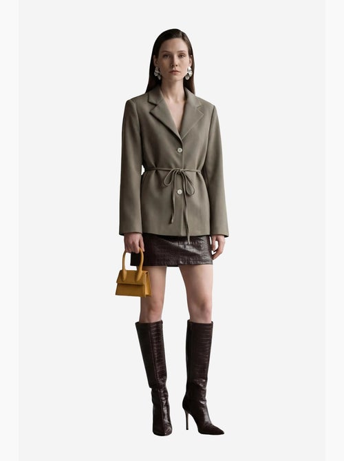 Veste blazer ceinturée en crêpe my fashion - Kiabi