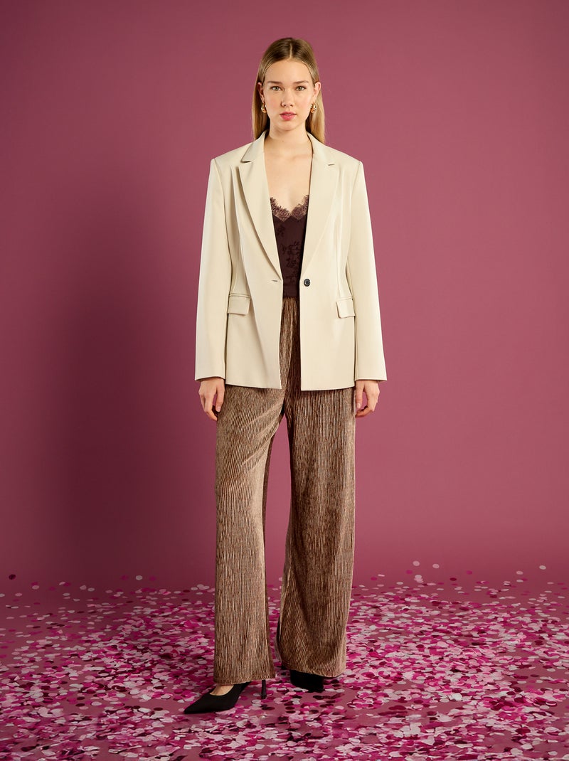 Veste blazer coupe cintrée Beige - Kiabi
