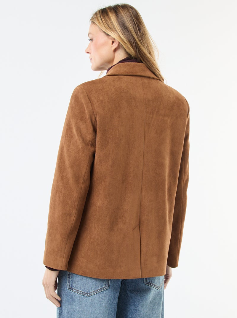 Veste blazer en suédine Marron - Kiabi
