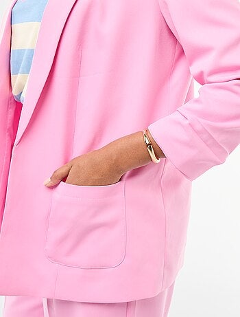 Veste blazer longue avec manches effet retroussé