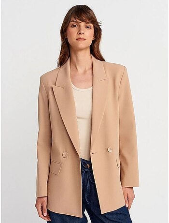 Veste blazer longue en crêpe dilvin