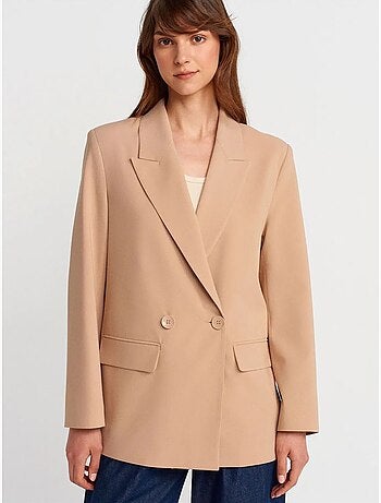 Veste blazer longue en crêpe dilvin