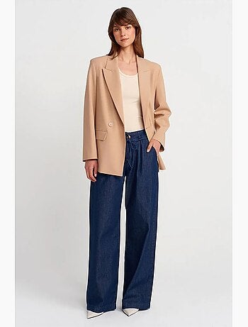 Veste blazer longue en crêpe dilvin