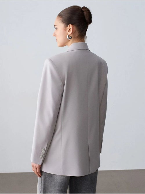 Veste blazer longue en crêpe dilvin - Kiabi Veste blazer longue en crêpe dilvin - Kiabi