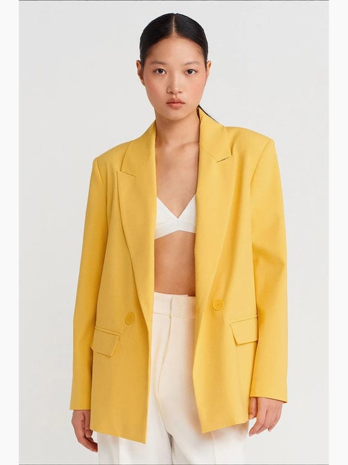 Veste blazer longue oversize en crêpe dilvin - Kiabi Veste blazer longue oversize en crêpe dilvin - Kiabi