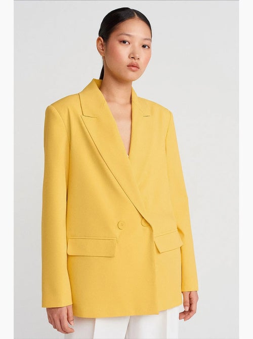 Veste blazer longue oversize en crêpe dilvin - Kiabi Veste blazer longue oversize en crêpe dilvin - Kiabi