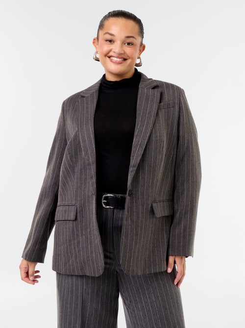 Veste blazer mi-longue avec strass - Kiabi Veste blazer mi-longue avec strass - Kiabi