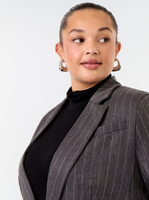 Veste blazer mi-longue avec strass - Kiabi Veste blazer mi-longue avec strass - Kiabi