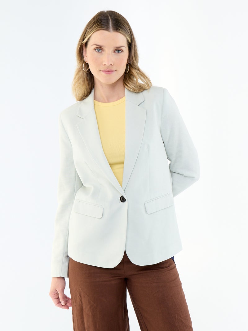 Veste blazer mi-longue Bleu - Kiabi