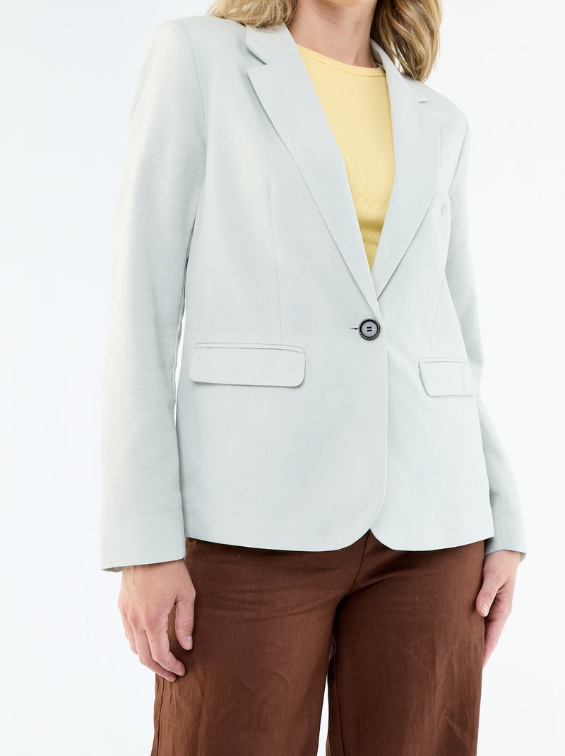 Veste blazer mi-longue Bleu - Kiabi