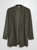 Veste blazer mi-longue fluide 'JDY' Kaki - Kiabi