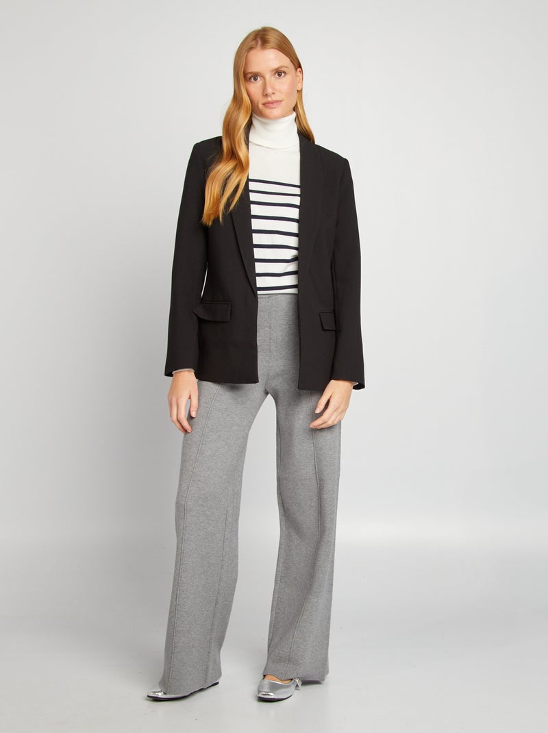 Veste blazer mi-longue noir - Kiabi
