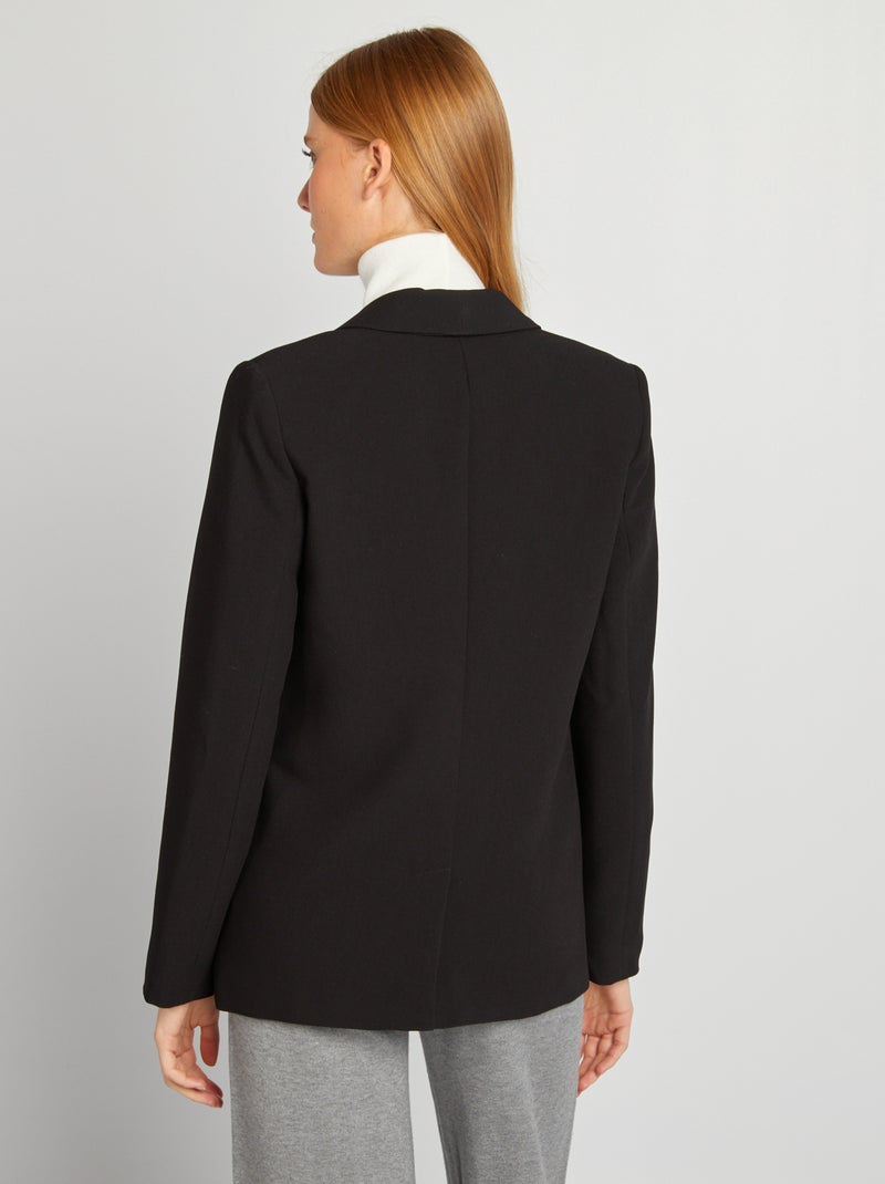 Veste blazer mi-longue noir - Kiabi