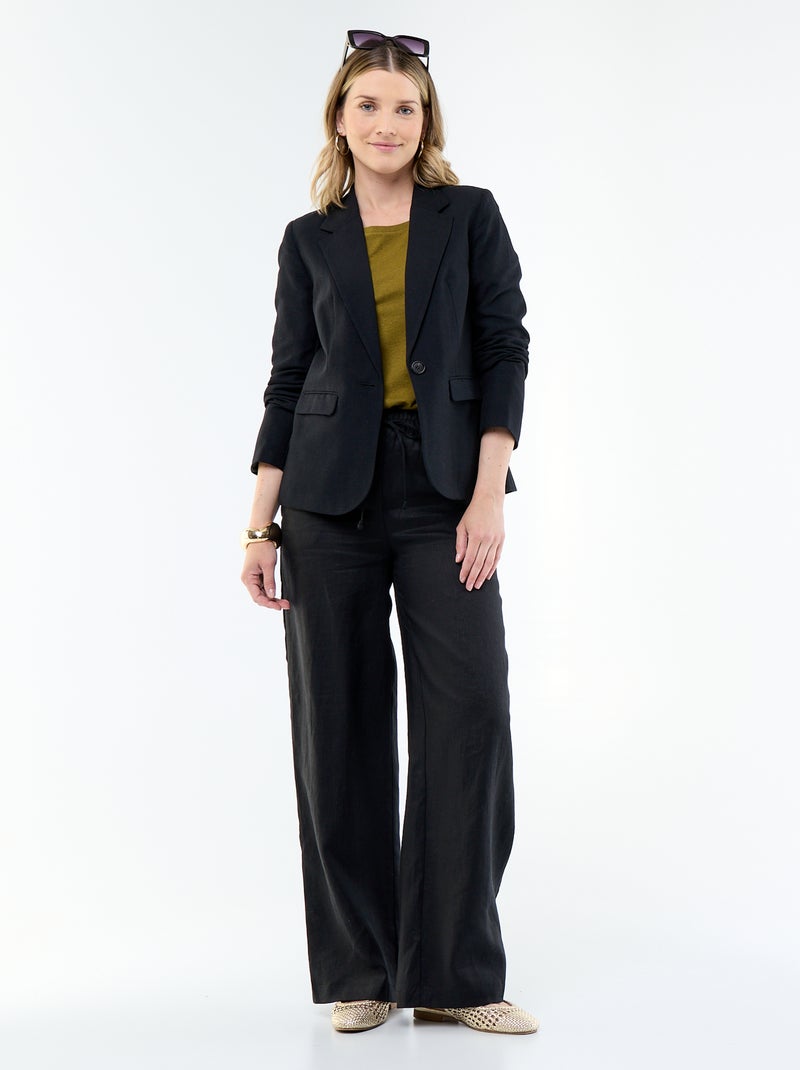 Veste blazer mi-longue Noir - Kiabi