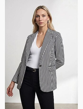 Veste blazer rayée en popeline dilvin