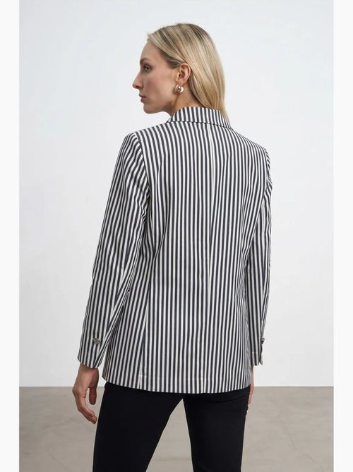 Veste blazer rayée en popeline dilvin - Kiabi Veste blazer rayée en popeline dilvin - Kiabi