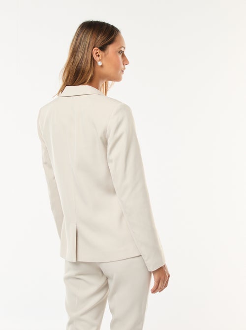 Veste blazer uni avec col crantée - Kiabi