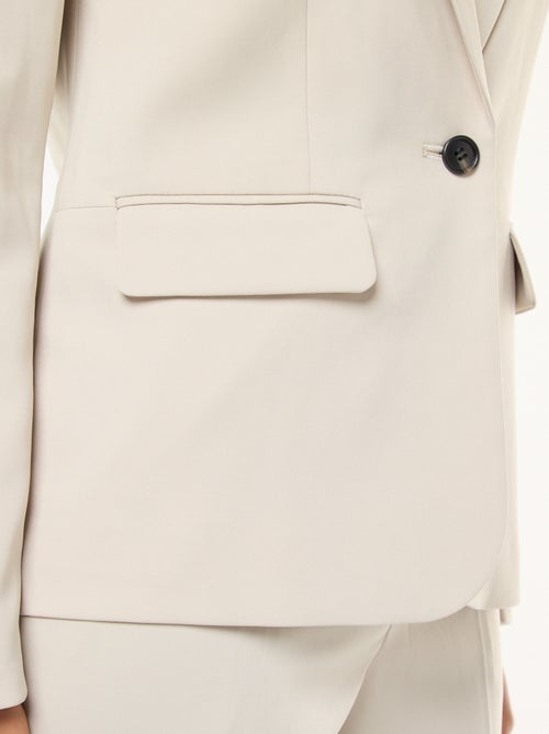 Veste blazer uni avec col crantée - Kiabi